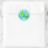 Klaar voor Pop Baby Boy Blue Pea Ronde Sticker (Tas)