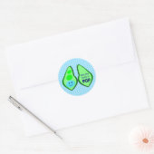 Klaar voor Pop Baby Boy Blue Pea Ronde Sticker (Envelop)
