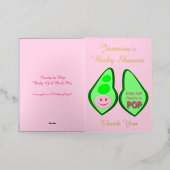Klaar voor Pop Baby Girl Pink Pea Baby shower Folie Wenskaart (Buiten Laag)