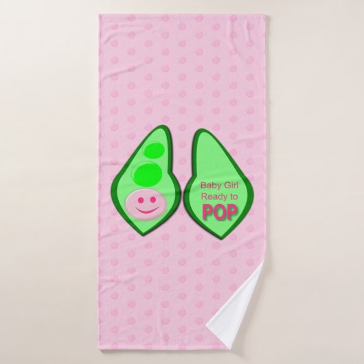 Klaar voor Pop Baby Girl Pink Pea Badhanddoek (Badhanddoek)