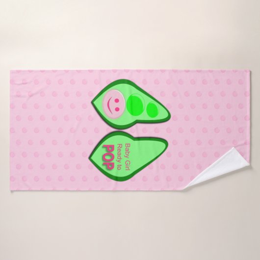 Klaar voor Pop Baby Girl Pink Pea Badhanddoek (Badhanddoek)