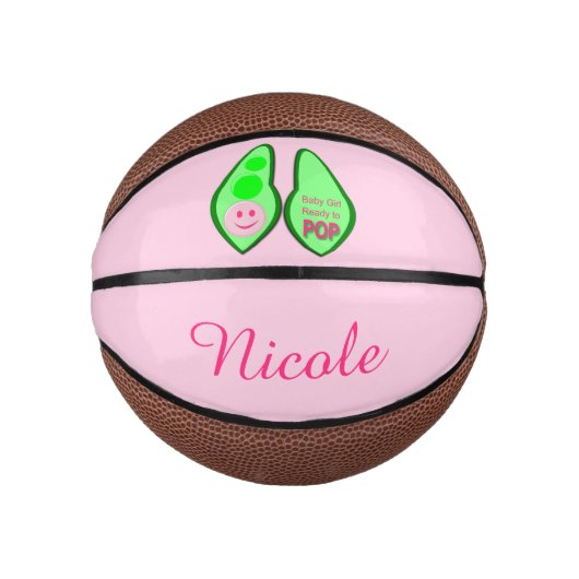 Klaar voor Pop Baby Girl Pink Pea Basketbal (Voorkant)