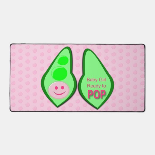 Klaar voor Pop Baby Girl Pink Pea Bureaumat (Voorkant)