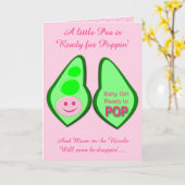 Klaar voor Pop Baby Girl Pink Pea Custom Kaart (Gele Bloem)
