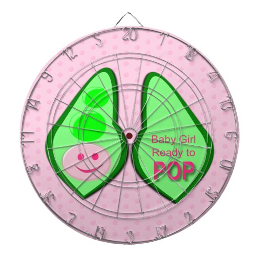 Klaar voor Pop Baby Girl Pink Pea Dartbord (Voorkant)
