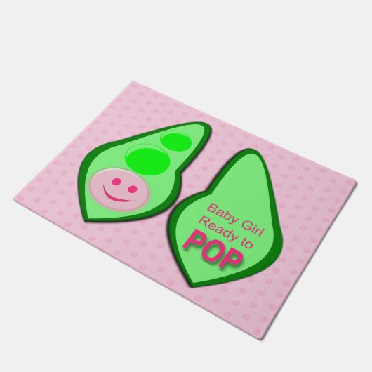 Klaar voor Pop Baby Girl Pink Pea Deurmat (Schuin)