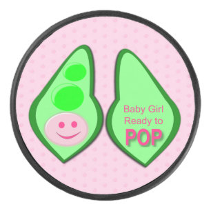 Klaar voor Pop Baby Girl Pink Pea Hockey Puck