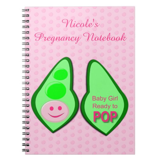 Klaar voor Pop Baby Girl Pink Pea Notitieboek (Voorkant)
