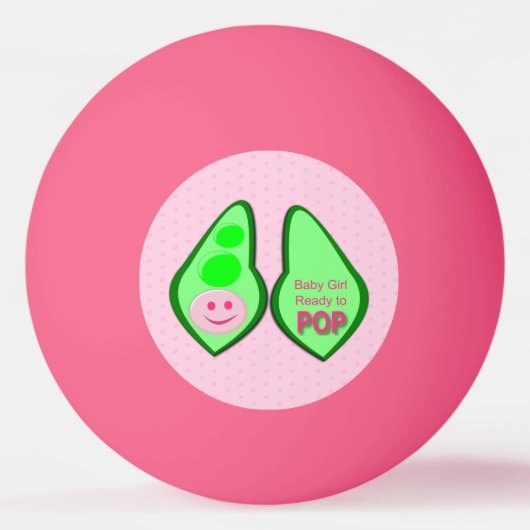 Klaar voor Pop Baby Girl Pink Pea Pingpongbal (Voorkant)
