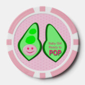 Klaar voor Pop Baby Girl Pink Pea Poker Chips (Voorkant)