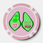 Klaar voor Pop Baby Girl Pink Pea Poker Chips (Achterkant)