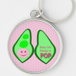 Klaar voor Pop Baby Girl Pink Pea Sleutelhanger