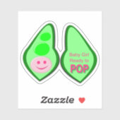 Klaar voor Pop Baby Girl Pink Pea Sticker (Vel)
