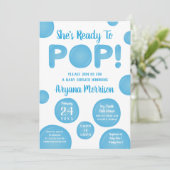 Klaar voor Pop Baby shower, blauw Kaart (Staand voorkant)