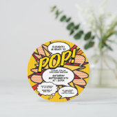 Klaar voor Pop Baby shower Foto Fun Retro Comic Kaart (Staand voorkant)
