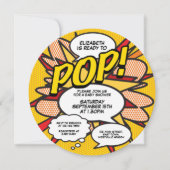 Klaar voor Pop Baby shower Foto Fun Retro Comic Kaart (Voorkant)