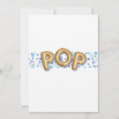 Klaar voor POP Baby shower Gold & Blue Invite Kaart (Achterkant)