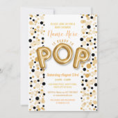 Klaar voor POP Baby shower Gold en zwarte elegant Kaart (Voorkant)