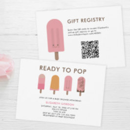 Klaar voor Pop Baby shower QR Code Registry Popsic Kaart