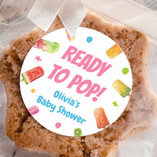 Klaar voor Pop Baby shower Ronde Sticker