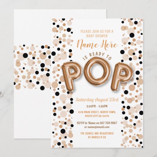 Klaar voor POP Baby shower Roos Gold Elegant Kaart (Voorkant / Achterkant)