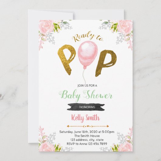 Klaar voor pop baby shower uitnodiging (Voorkant)