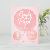 Klaar voor Pop-ballonnen Roze Baby shower Kaart (Staand voorkant)