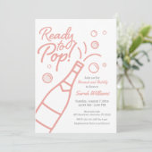 Klaar voor Pop Brunch en Bubble Rosé Baby shower Kaart (Staand voorkant)