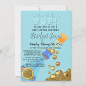 Klaar voor Pop Champagne Baby Blue Boy Shower Kaart (Voorkant)