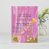 Klaar voor Pop Champagne Pink Baby Girl Shower Kaart (Staand voorkant)