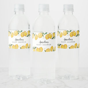 Klaar voor Pop, citroenvormig baby shower Waterfles Etiket