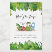 Klaar voor Pop, Dinosaur het baby shower Wijn Etiket (Enkel label)