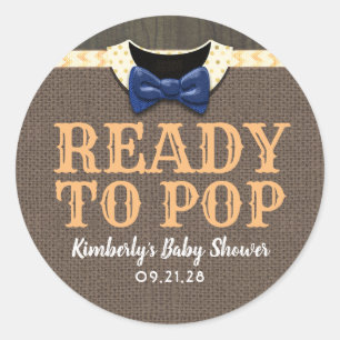 Klaar voor Pop Fun Herfst Baby shower Favors Ronde Sticker