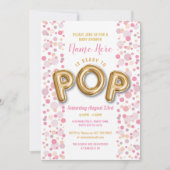 Klaar voor POP Girl Baby shower Gold en Roze nodig Kaart (Voorkant)