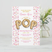 Klaar voor POP Girl Baby shower Gold en Roze nodig Kaart (Staand voorkant)