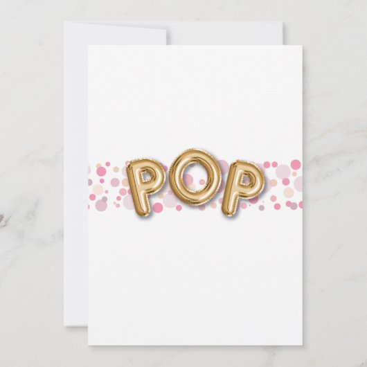Klaar voor POP Girl Baby shower Gold en Roze nodig Kaart (Achterkant)