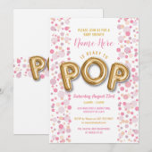 Klaar voor POP Girl Baby shower Gold en Roze nodig Kaart (Voorkant / Achterkant)