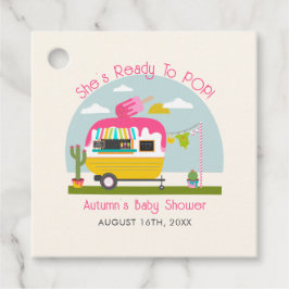 Klaar voor Pop Ice Pop Truck Camper Pink Baby show Bedankjes Labels