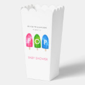 Klaar voor Pop, kleurrijk Baby shower Bedankdoosjes (Voorkant)