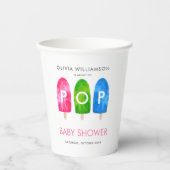 Klaar voor Pop, kleurrijk Baby shower Papieren Bekers (Voorkant)