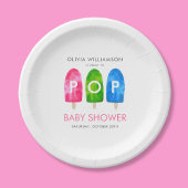Klaar voor Pop, kleurrijk Baby shower Papieren Bordje