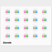 Klaar voor Pop, kleurrijk Baby shower Ronde Sticker (Vel)