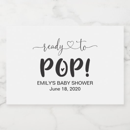 Klaar voor Pop Mini Mousserende Wijnflesetiket Sparkling Wijnetiket (Enkel label)