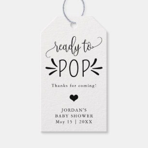 Klaar voor Pop minimalistisch Baby shower Cadeaulabel