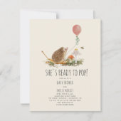Klaar voor Pop paddenstoelen Eelballonmeisje Baby Kaart (Voorkant)