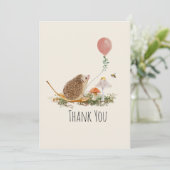 Klaar voor Pop paddenstoelen Eelballonmeisje Bedankkaart (Staand voorkant)