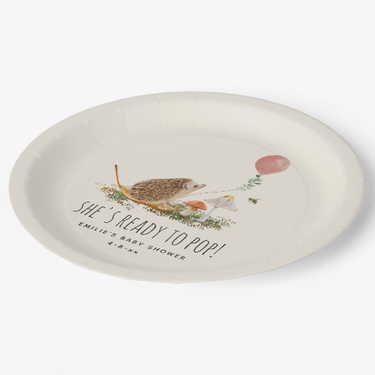 Klaar voor Pop paddenstoelen Eelballonmeisjesklass Papieren Bordje (Gekanteld)