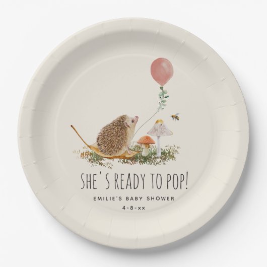 Klaar voor Pop paddenstoelen Eelballonmeisjesklass Papieren Bordje (Voorkant)