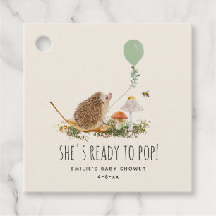 Klaar voor Pop paddenstoelen Egel Baby shower Groe Bedankjes Labels