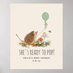 Klaar voor Pop paddenstoelen Egel Baby shower Groe Poster
